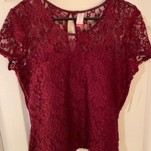 NWT red lace shirt